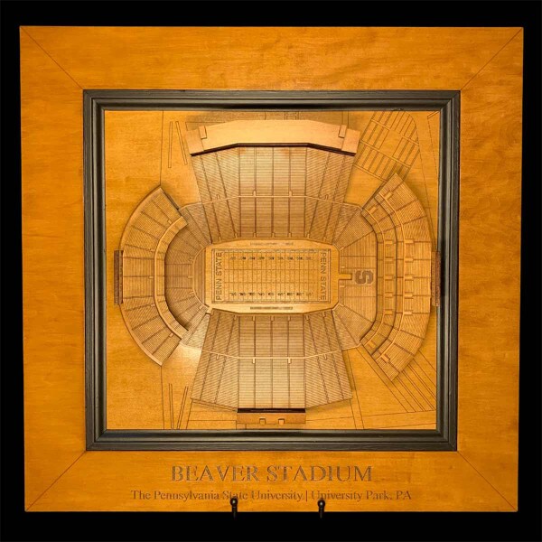 Penn State Beaver Stadium wood replica straight on view